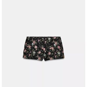 NWT ZARA FLORAL JACQUARD MINI SHORTS